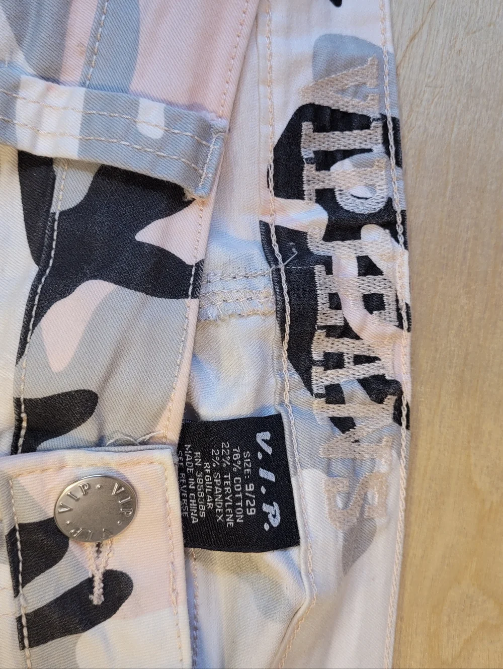 VIP Pink Camouflage Cargo Pants Featuring Elastic Ankles - Picture 7 of 7